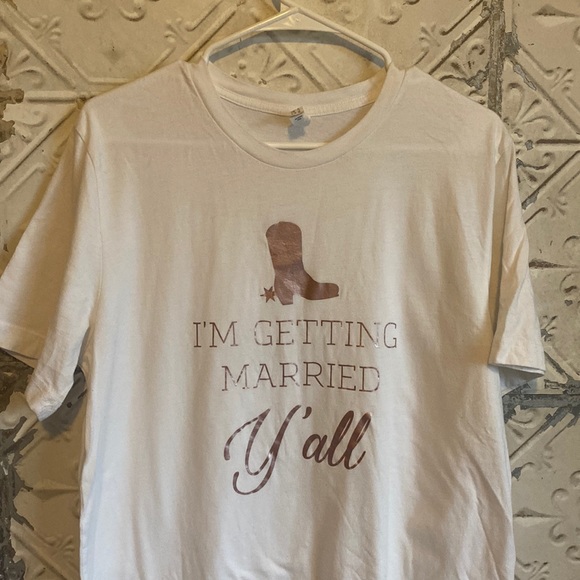 David's Bridal Tops - Cute cowgirl cowboy boot I’m getting married y’all bridal bride Texas tee